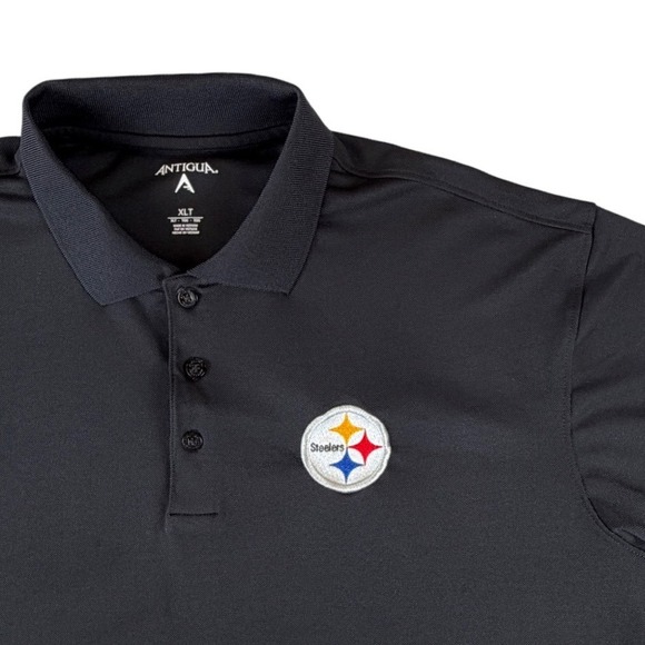 Antigua Other - Antigua Pittsburgh Steelers Mens XLT Black Performance Mesh Polo Shirt NFL Logo